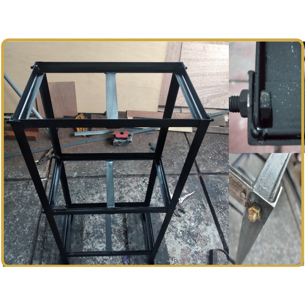 Rak Aquarium ikan 3 Tingkat Besi Siku Bongkar Pasang L 30cm