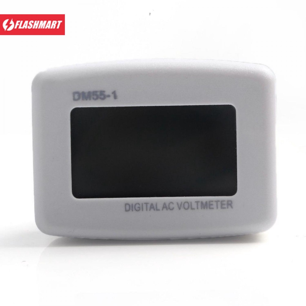 Flashmart Alat Pengukur Listrik Voltmeter Digital AC EU Plug 110-300V - DM55-1