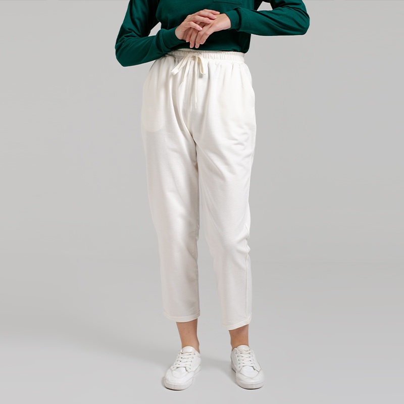 3Second Original Celana Panjang Elastic Waist Pinggang Karet Cotton Poly Long Pants Wanita Cannoli C