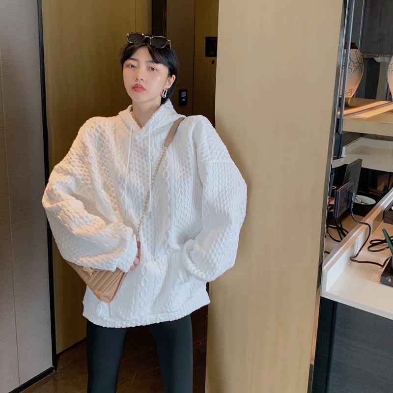 XIAOZHAINV Korean Style Lengan Panjang Sweater Oversize Hoodie Wanita
