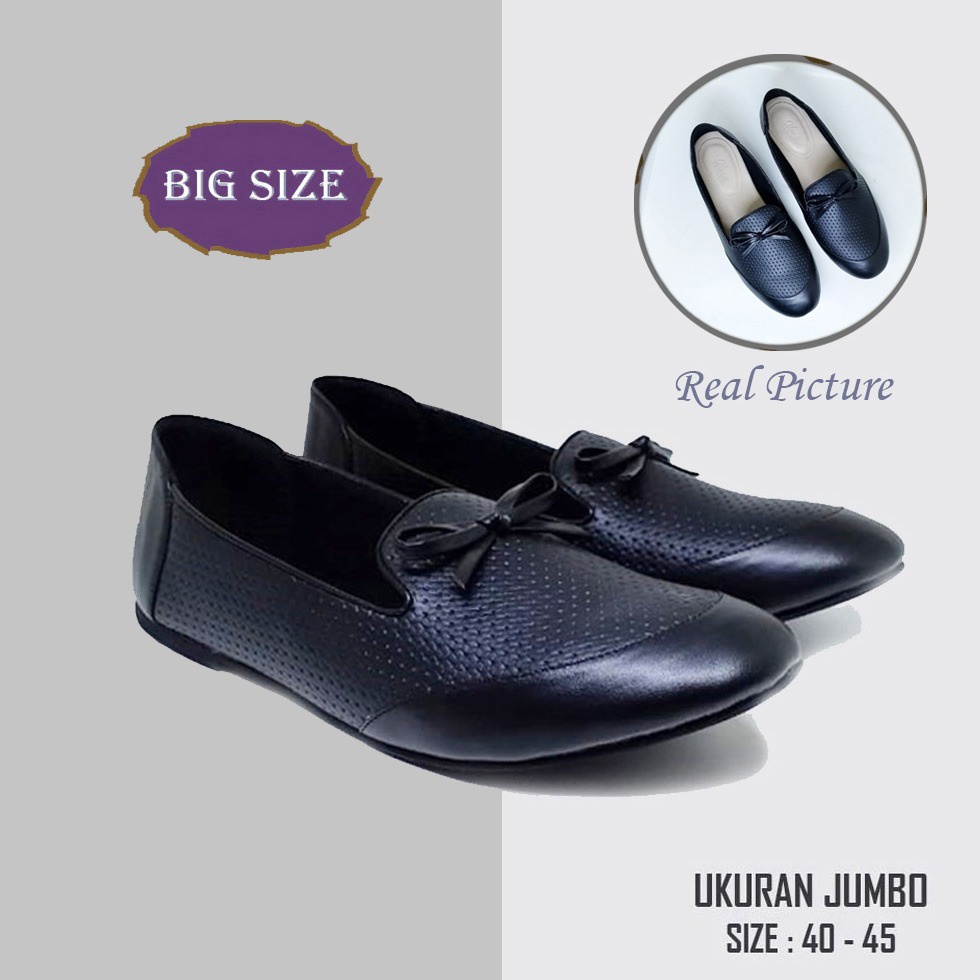 ADDARA FLAT SHOES | Sepatu Wanita Formal Ukuran Besar 40-41-42-43-44-45 Pantofel Oxford Big Size