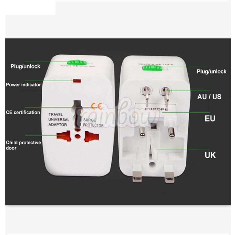 Travel Adaptor Universal ALL IN 1 / adaptor traveling  Sambungan Listrik EU AU UK US Plug TRAVEL ADAPTER