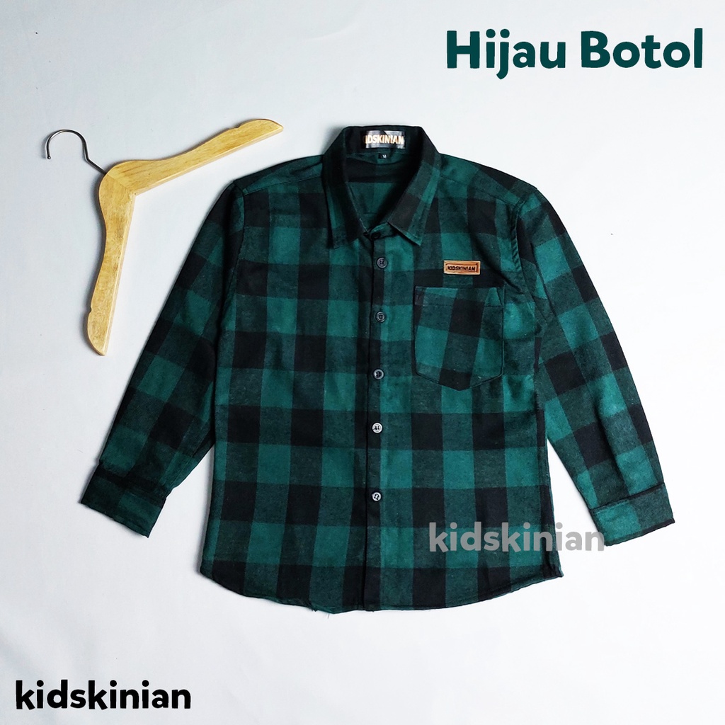 Baju hem anak laki laki perempuan flanel