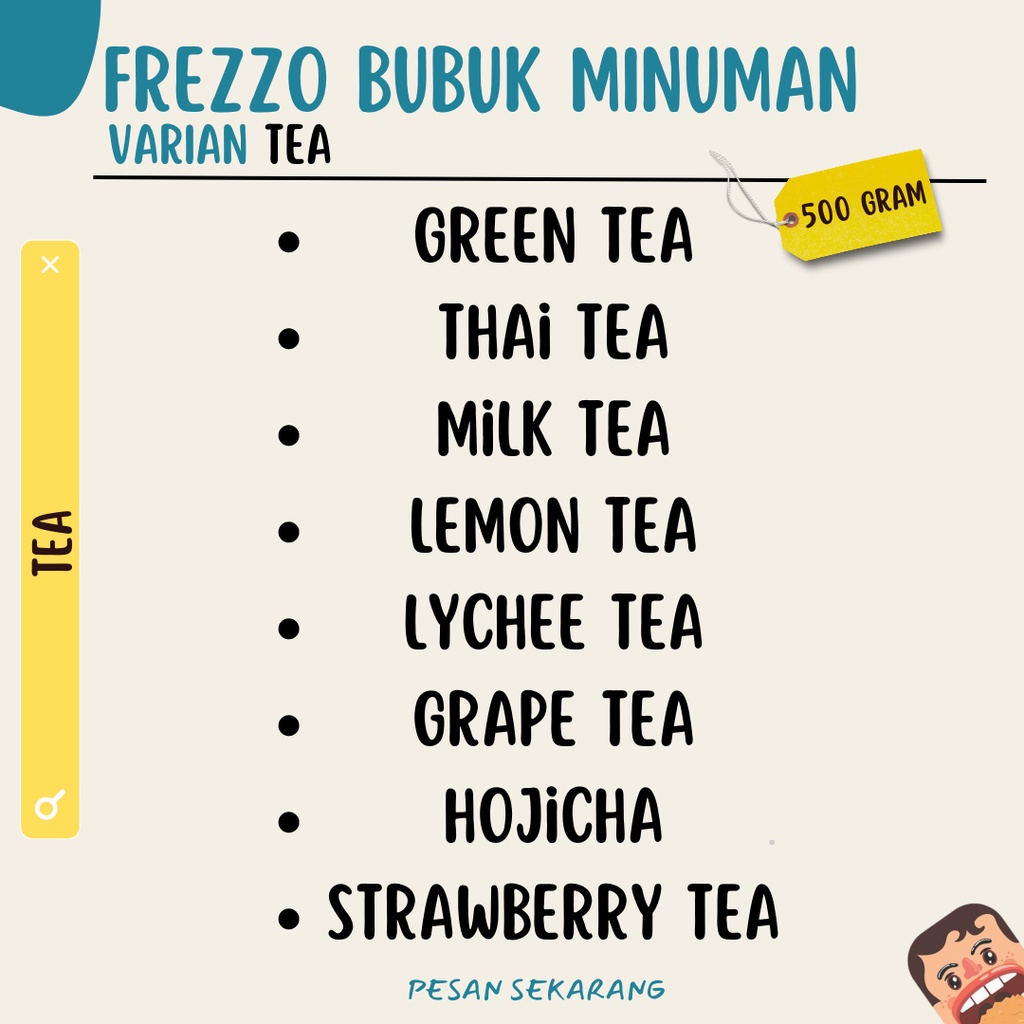 500 Gram Bubuk Minuman Frezzo Varian Teh / Frezzo Powder / Bubuk Minuman Aneka Rasa