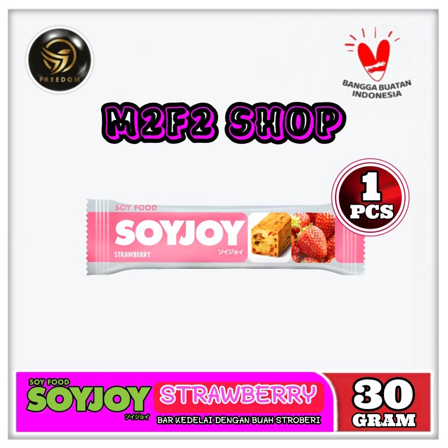 

Soyjoy Strawberry Bar Kedelai | Rasa Stroberi - 30 gr (Kemasan Satuan)