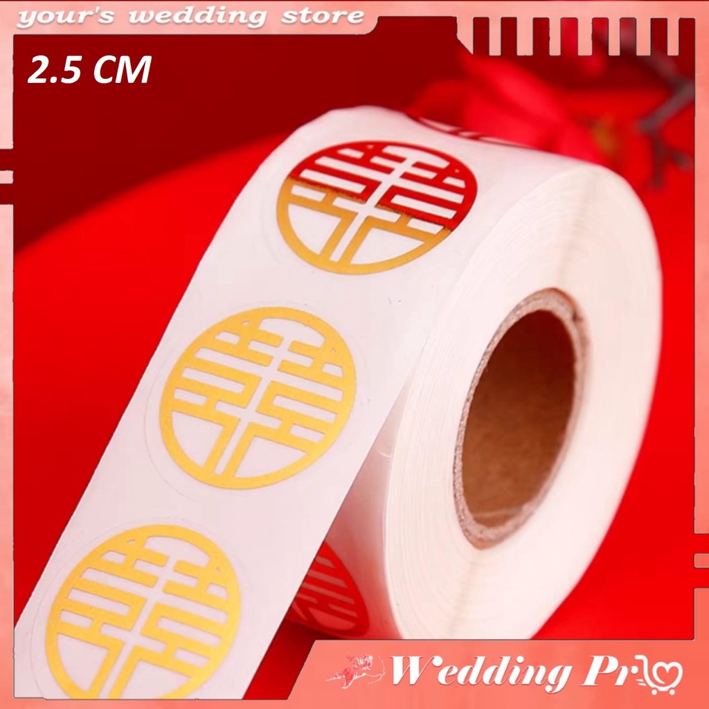

Stiker / Tempelan Xi Hologram Merah / Stiker Xi / Sangjit / Wedding