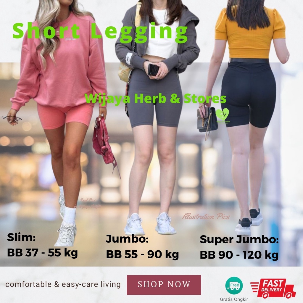 [Outfits] Legging Pendek Size Slim &amp; Jumbo / Short Pants / Leging / Shot / Strit / Setrit / Sot