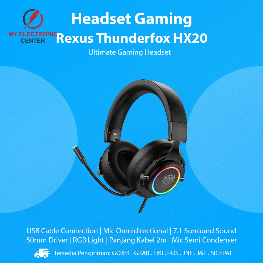 Headset Gaming Rexus Thundervox HX20 Headphone Laptop Komputer PC HP