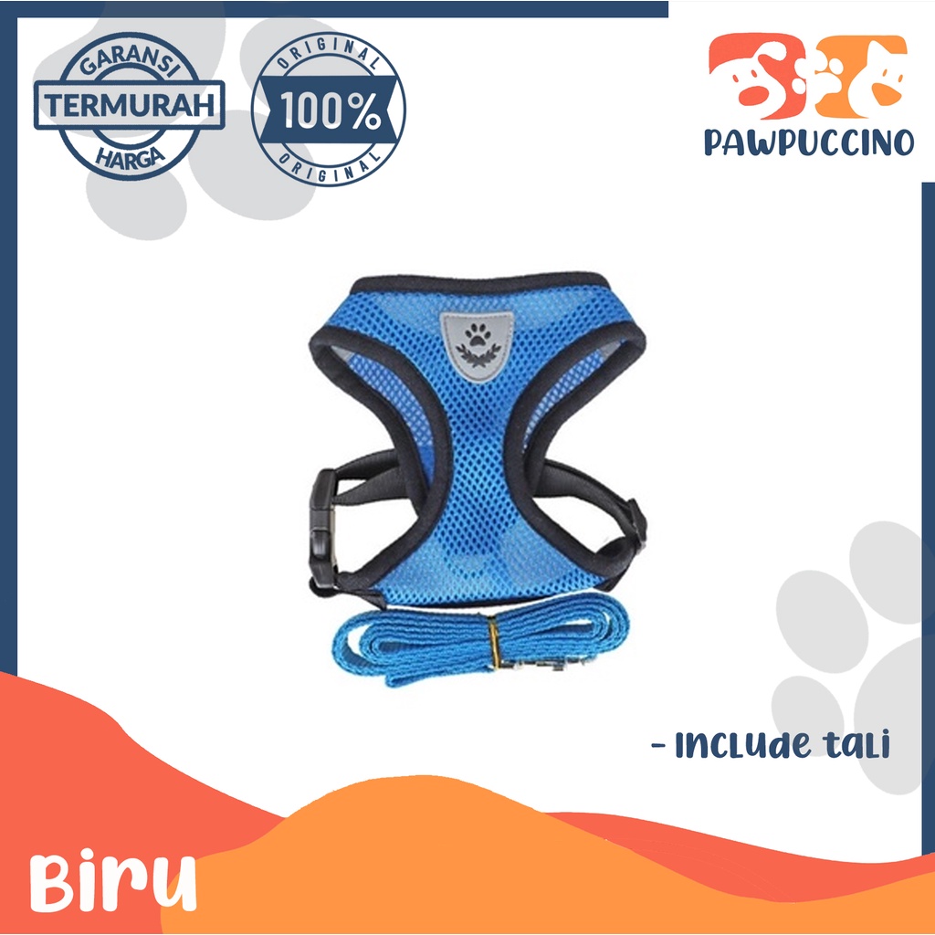 TALI HARNESS ROMPI BERNAFAS KUCING/ANJING,AKSESORIS HEWAN PELIHARAAN