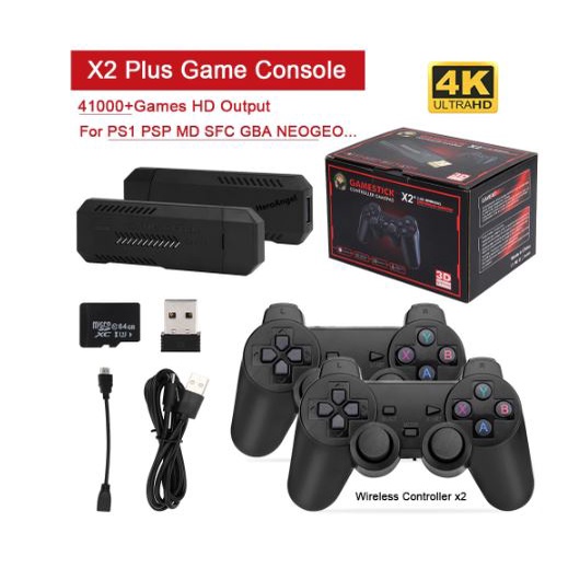 Game Stick Gen 2 X2 Plus Game Console 4K HD Wireless Gamepad HDMI TV Game Controller Classic Game