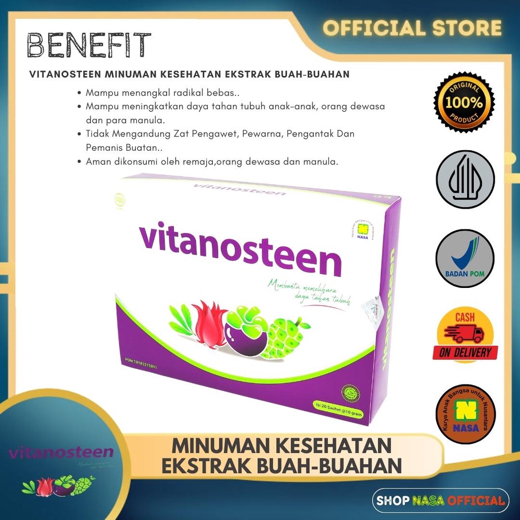 

MINUMAN KESEHATAN KAYA EKSTRAK BUAH-BUAHAN VITANOSTEEN ORIGINAL