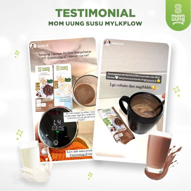 MOM UUNG SUSU ASI BOOSTER MYLKFLOW SINGAPORE CHOCOLATE ATAU CREAMY VANILLA / SUSU PELANCAR ASI/ VEGAN