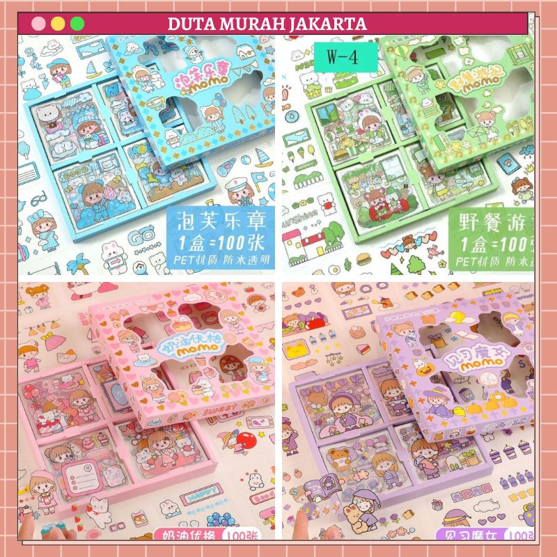 

Stiker 2D 200 Lembar Sticker Momo Motif Kartun Korea Lucu Anti Air DMJ
