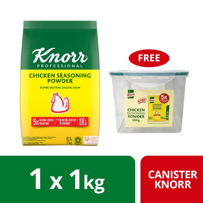 

Knorr Bumbu Rasa Ayam Refill 1Kg - Free Canister
