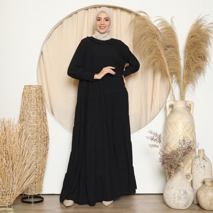 Gamis Parayu - Abaya Dara - Baju Muslim Dress Abaya turkey Polos - Hitam, S(N6M0) Gamis Turki Gamis 