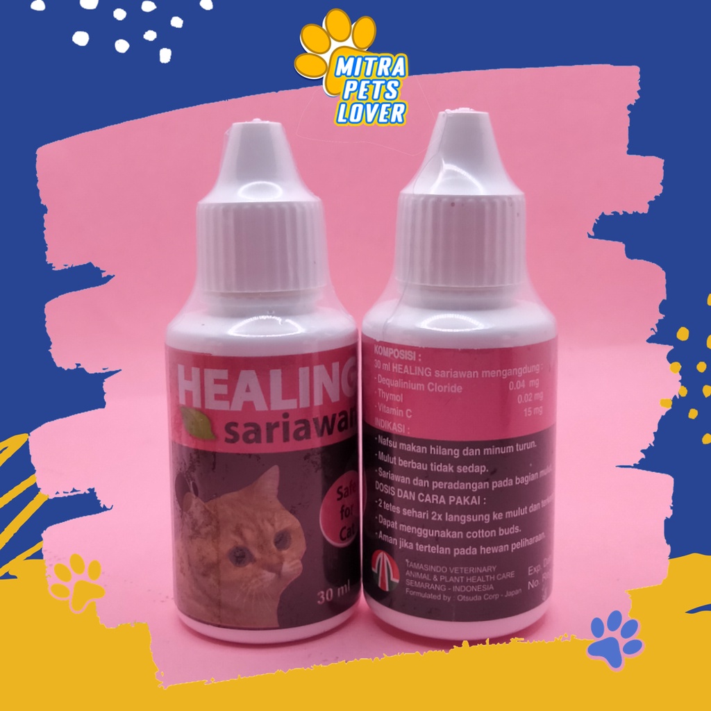 OBAT SARIAWAN KUCING - HEALING SARIAWAN CAT DROP 30 ML - MENGOBATI SARIAWAN PERADANGAN PADA BAGIAN MULUT BAU MULUT TIDAK SEDAP NAFSU MAKAN DAN MINUM HILANG - BERKUALITAS MURAH ORIGINAL GARANSI - PET ANIMAL TAMASINDO - SUPLEMEN DAN VITAMIN - MITRAPETLOVER