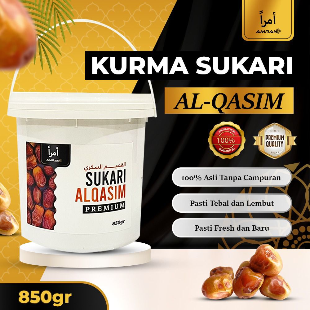 Kurma Sukari Al-Qassim Ember 850 gr Amran Oleh Oleh Haji Umroh Premium