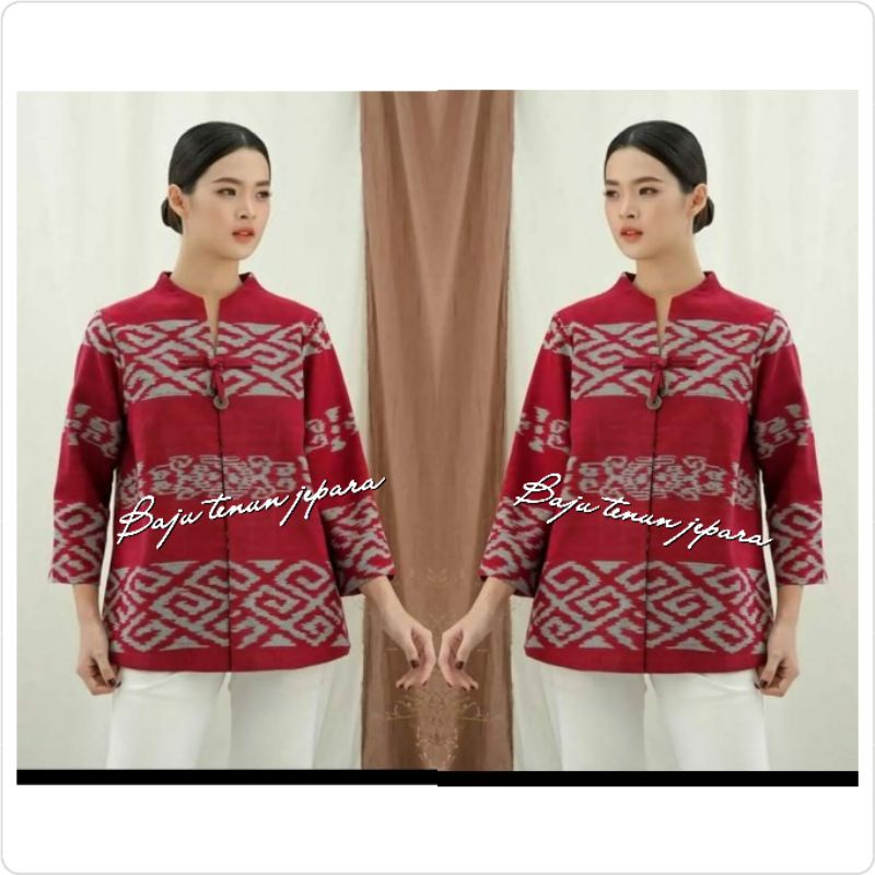 Blouse ethnic baju tenun jepara atasan wanita fashion baju tenun ethnic jepara btb74