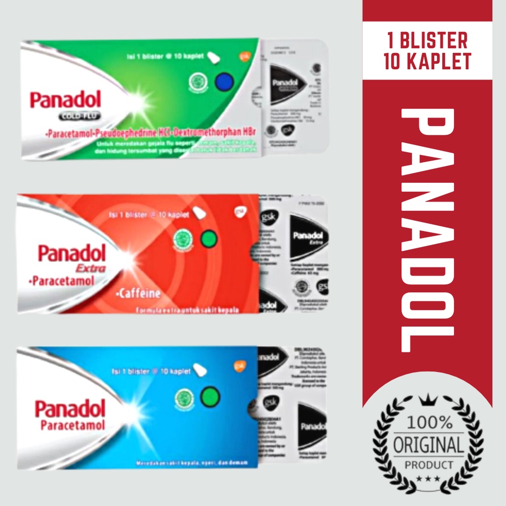 panadol dewasa ( Panadol Extra, Panadol Cold &amp; Flu, panadol paracetamol ) obat sakit kepala , obat flu &amp; batuk ( harga/pcs )