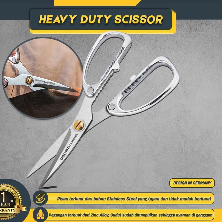 

Garansi Terbaik Deli Heavy Duty Scissor / Gunting Kain Kardus Kerja Industri Stainless Steel Sangat Tajam DL358185
