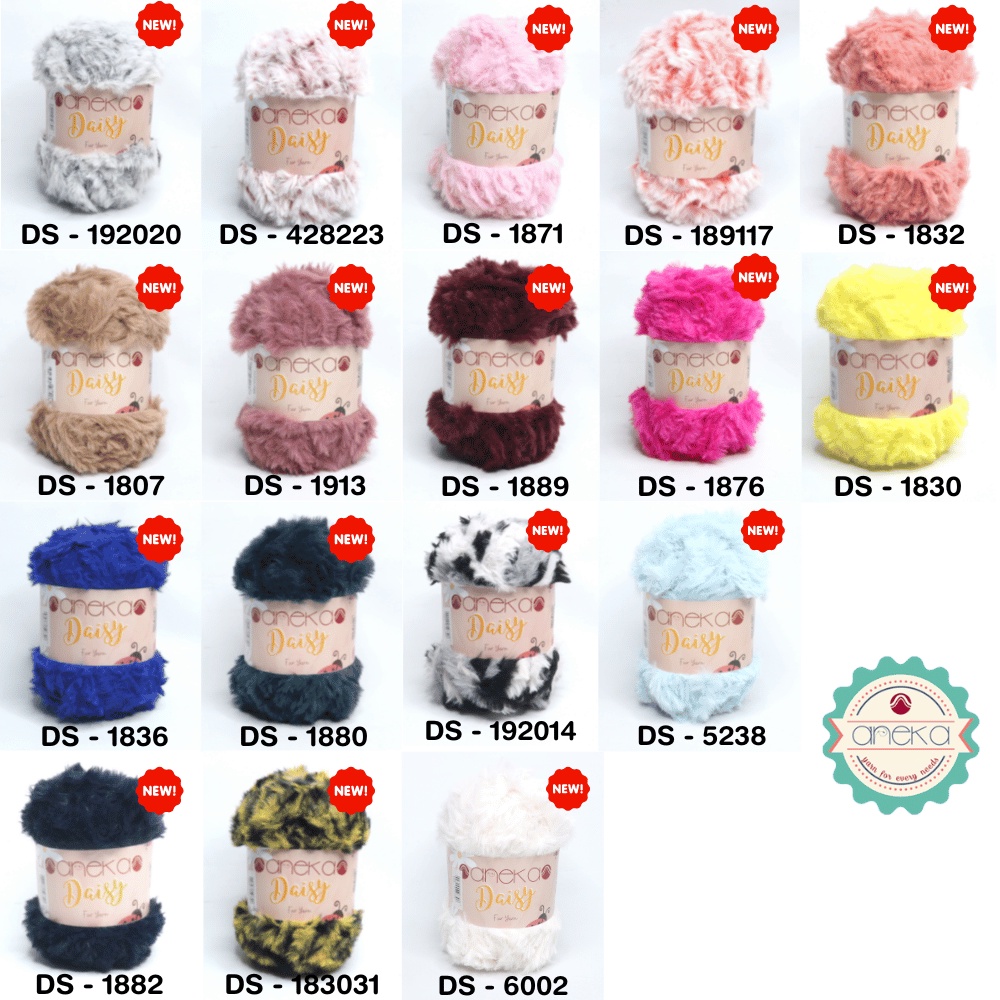 KATALOG - Benang Rajut Bulu Daisy (Fur Yarn) / Soft Fluffy Fur Faux Polyester 2