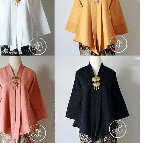 ✿ Kebaya Modern Atasan Floy Kutu Baru Putih Turmeric Peach dan Lainnya ➲