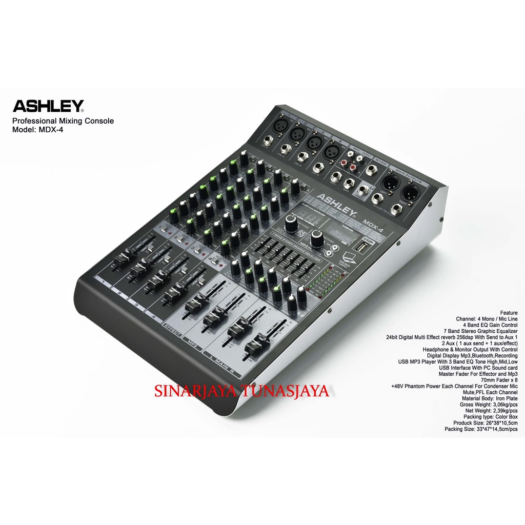 Mixer Audio  4 Channel Ashley MDX4 Original Digital Reverb  MDX 4 ORIGINAL