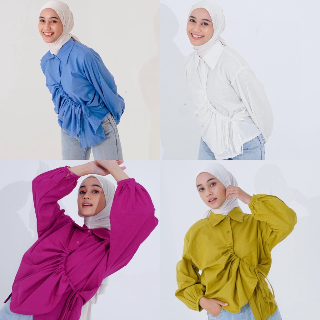 VS - SILFA TOP KEMEJA SERUT SAMPING CRINKLE AIRFLOW