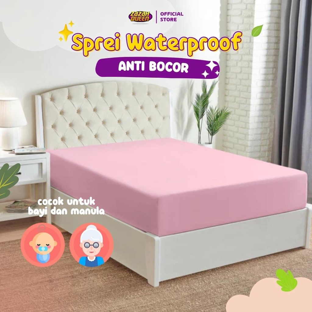 [WATERPROOF] SPREI WATERPROOF ANTI AIR OMPOL MOTIF POLOS ANTI BOCOR