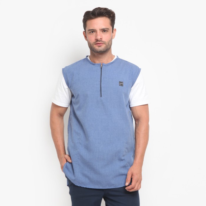 Rompi Sholat Ahsan Muslim Wear | Rompi Sholat Pria | Ukuran M L XL | Best Seller - Navy, M(L1L8) rom