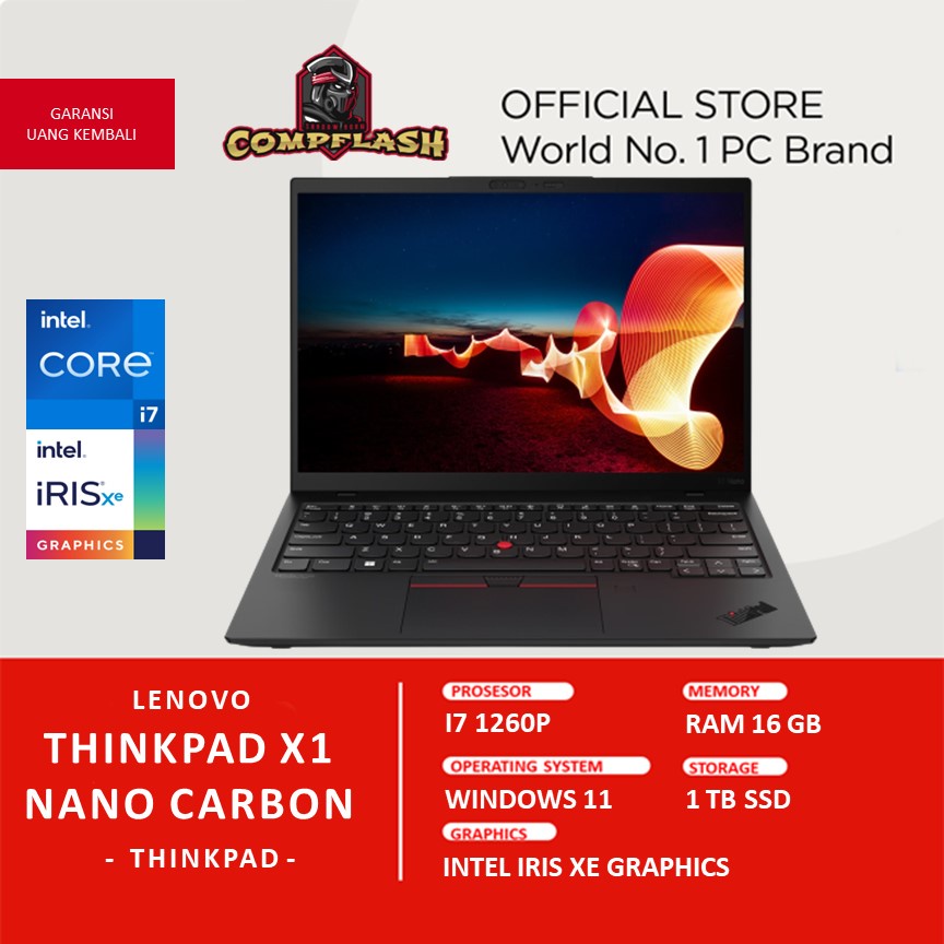 LAPTOP LENOVO THINKPAD X1 NANO CARBON GEN2 INTEL I7 1260P RAM 16GB 1TB SSD W11PRO 13.0FHD 2K IPS