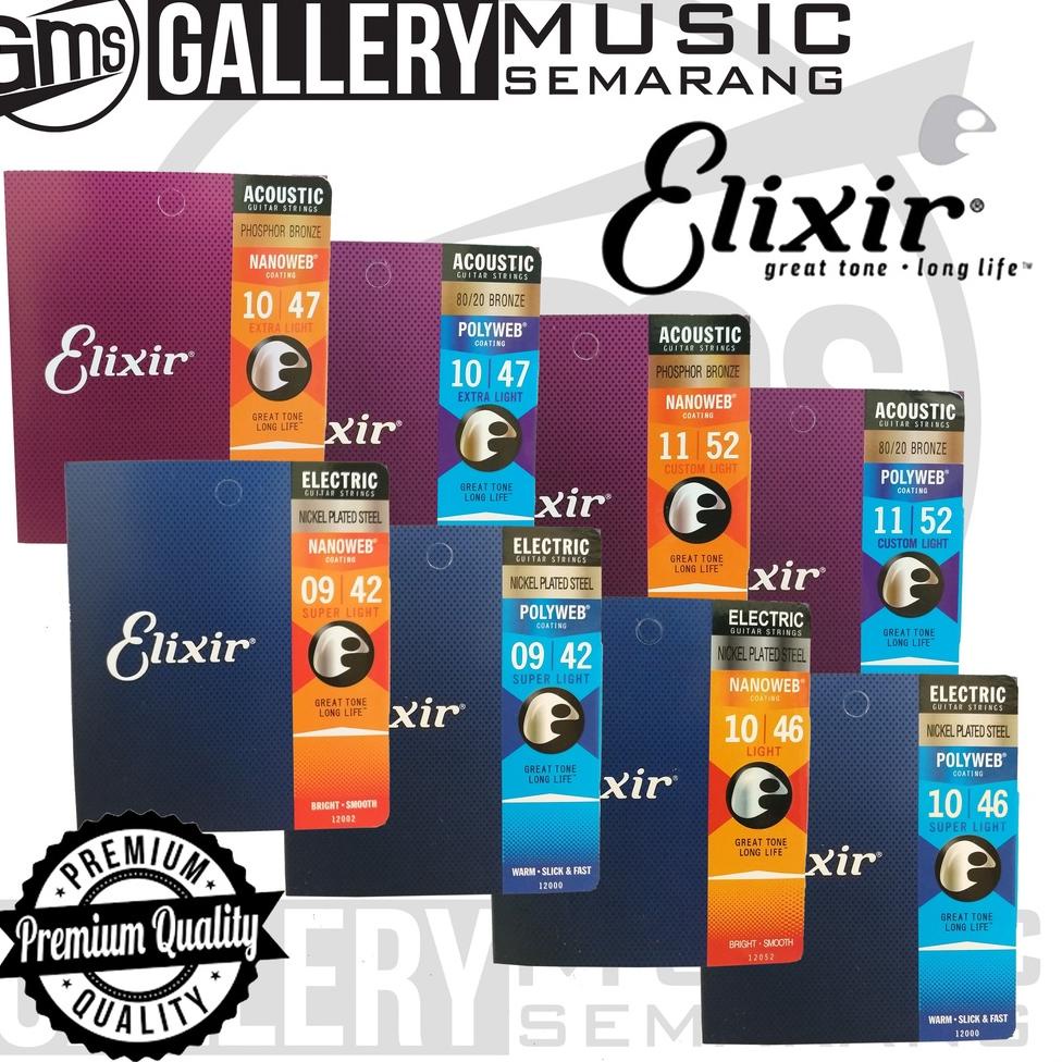RECOMENDED Senar Gitar Elixir Polyweb web untuk Gitar Akustik dan Elektrik Senar Elixir