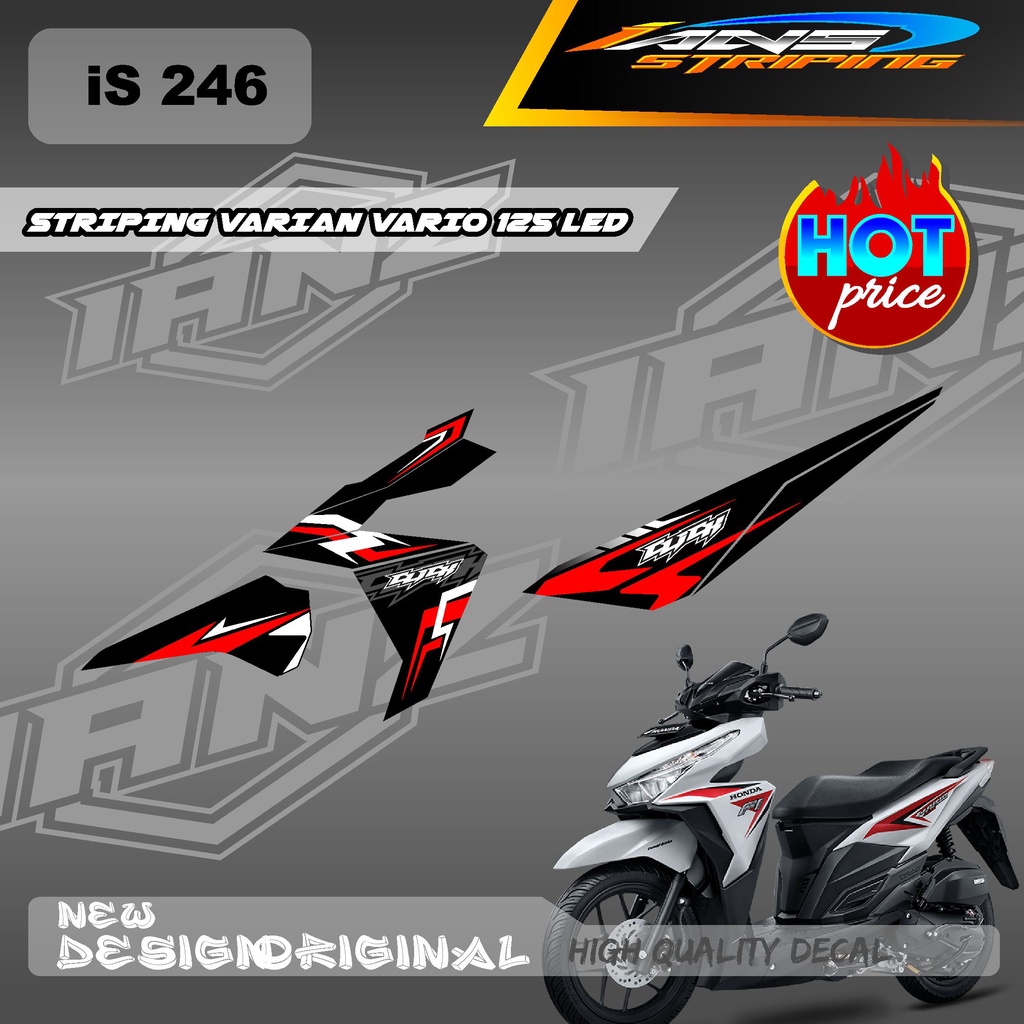 STIKER STRIPING DECAL VARIO 125 LED SIMPEL / STIKER LIST HONDA VARIO 125 LED / DECAL KERETA VARIO SEMI FULL BODY IS246