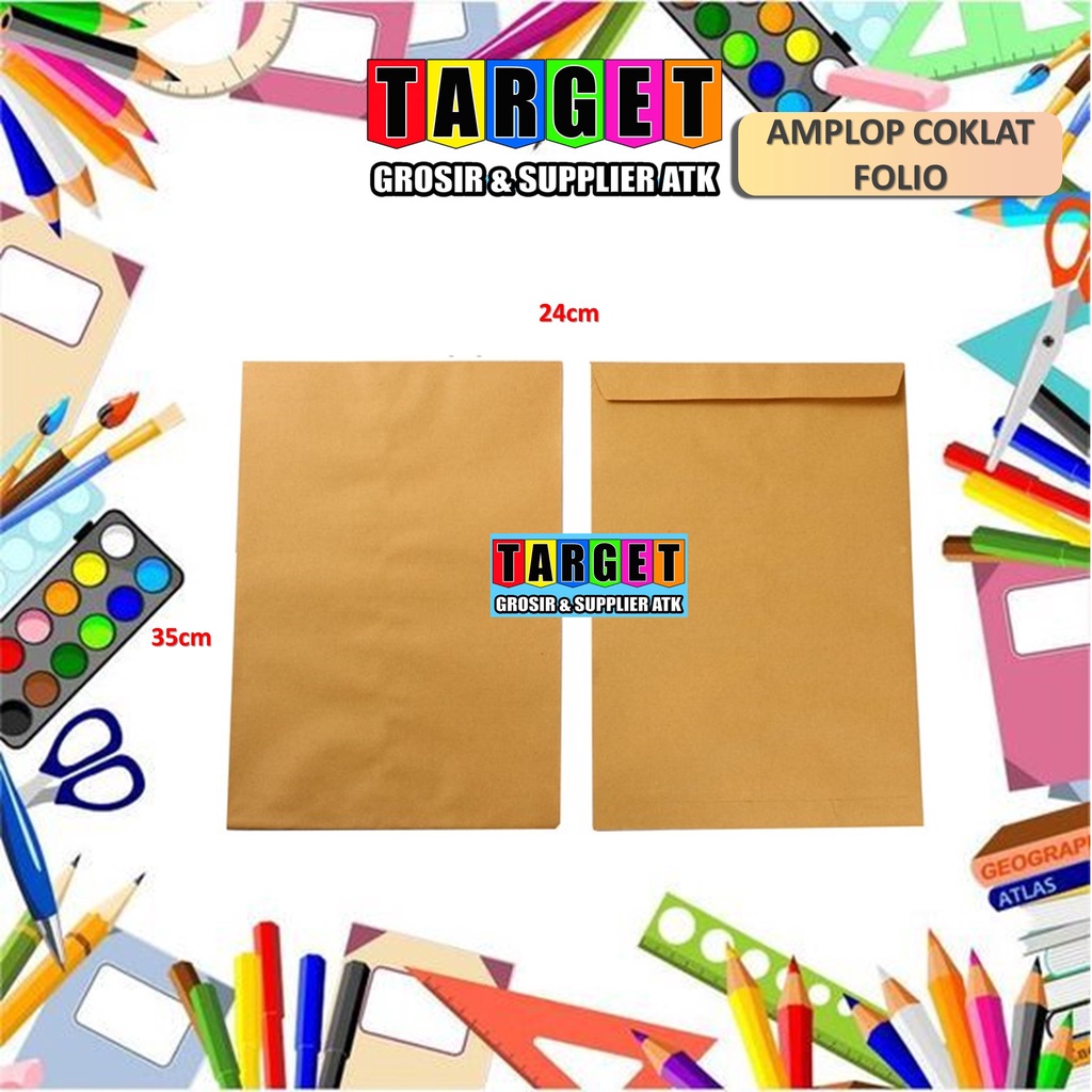 

AMPLOP COKLAT FOLIO F4 / AMPLOP COKELAT KERTAS SAMSON (ISI 100 PCS)