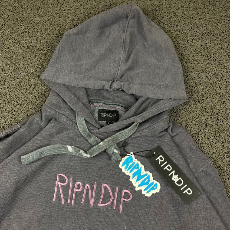 HOODIE RIPNDIP ABU TIE DYE FULL TAG LABEL CASUAL