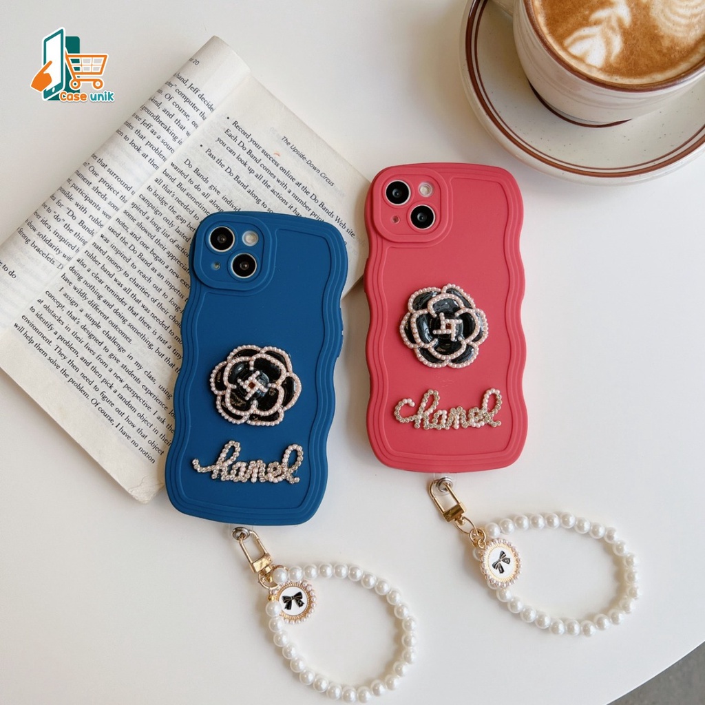 GC13 SOFTCASE WAVY FLOWER 3D LANYARD FOR REALME C2 5 5I 5S C3 8 PRO 8I 9 PRO PLUS 10 C11 C12 C25 C15 C17 7I C20 C21Y C25Y C30 C31 C33 C35 NARZO 50A 50I PRIME CS5322