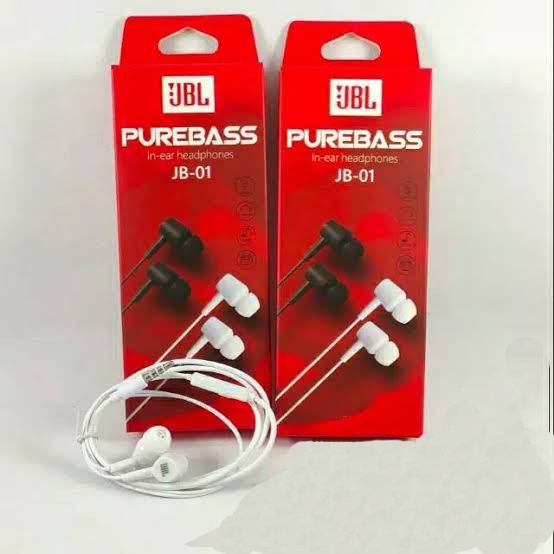 Headset JBL JB-01 PUREBASS Earphone Original JB-01 Pure Bass Headset Handsfree Original