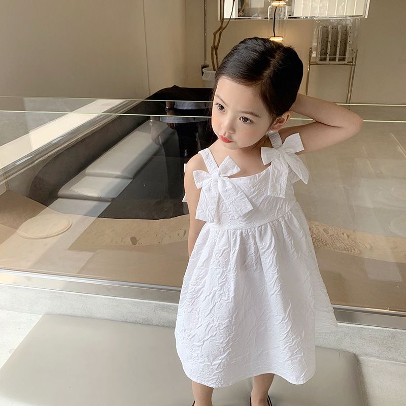 Dress Anak Perempuan Fashion Import - Motif Tali Pita Putih