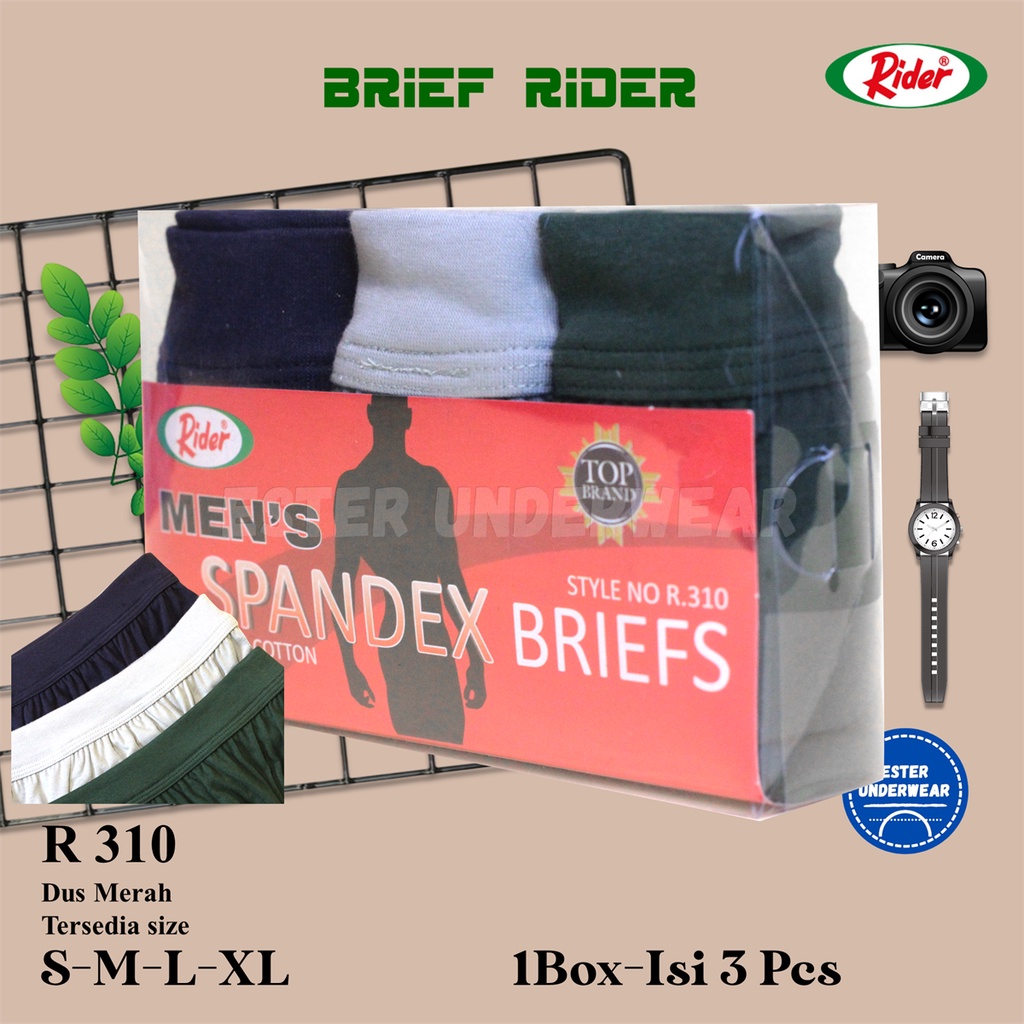 Celana Dalam Men&quot;s Brief Rider R 310M Dus Merah Isi 3Pcs/Pack