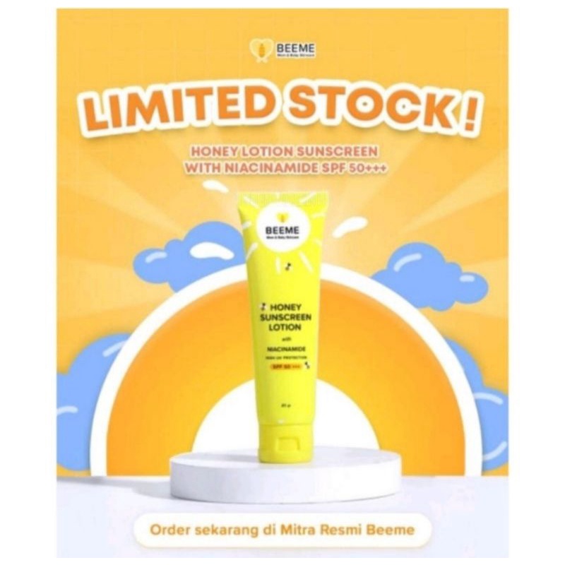 Paket Beeme Honey Sunscreen Lotion With Niacinemaid Spf 50++ 2pcs [FREE GIFT]