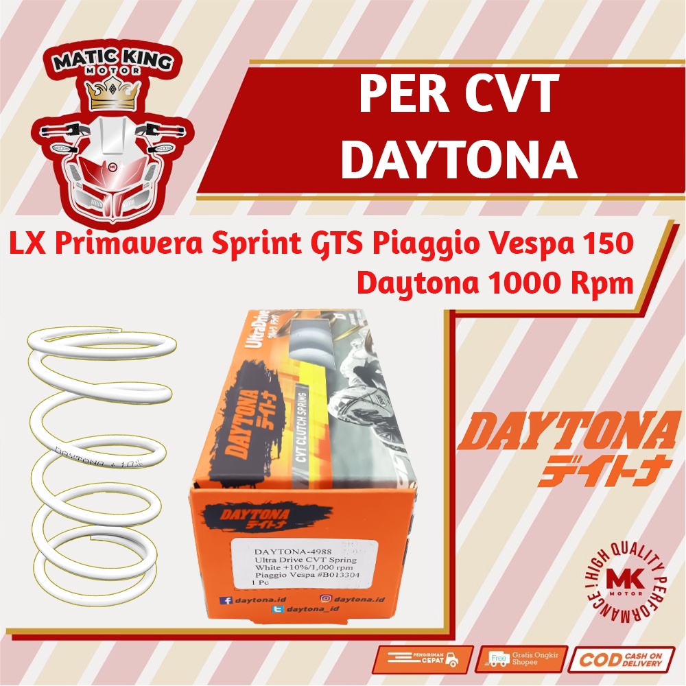 Per CVT Vespa  LX Primavera Sprint GTS 150cc DAYTONA Racing 1000 RPM