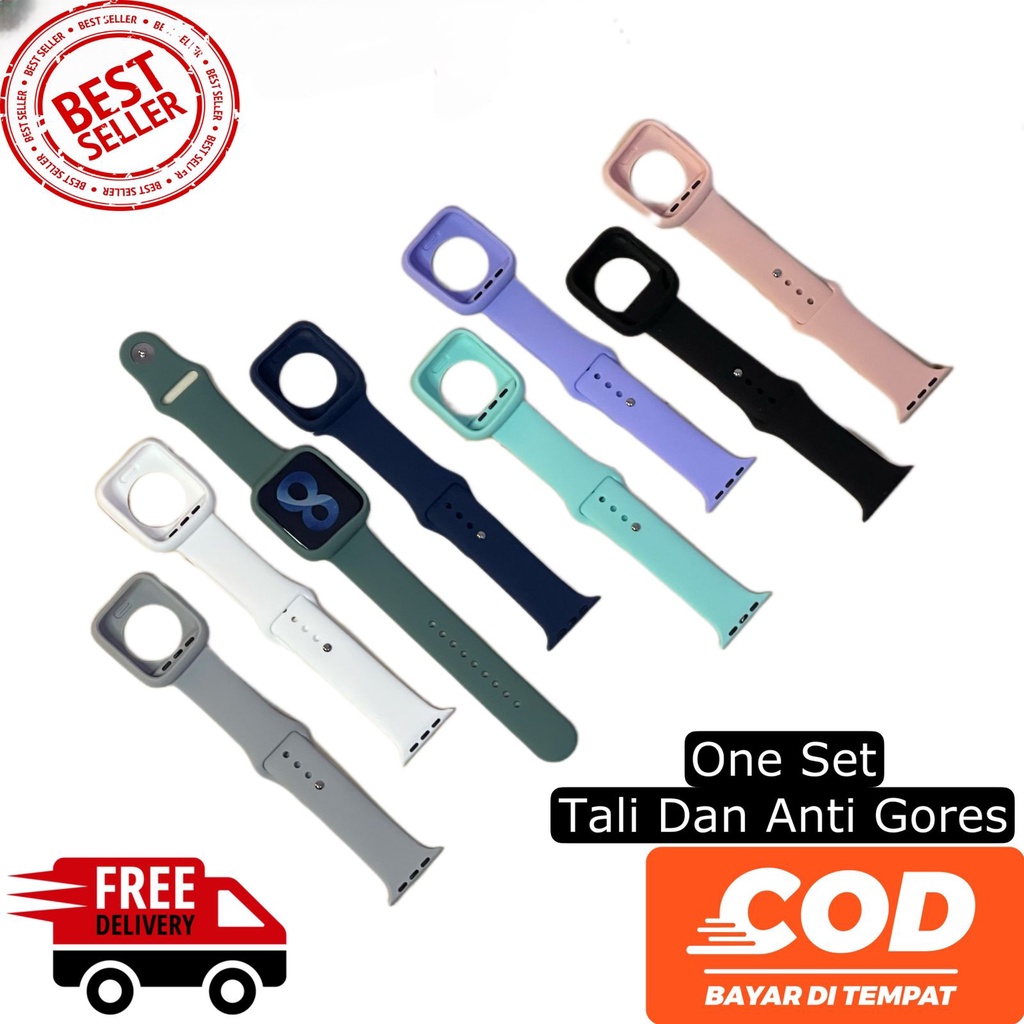 STRAP PREMIUM SMARTWATCH 2in1 SET STRAP RUBBER + PELINDUNG BODY RUBBER