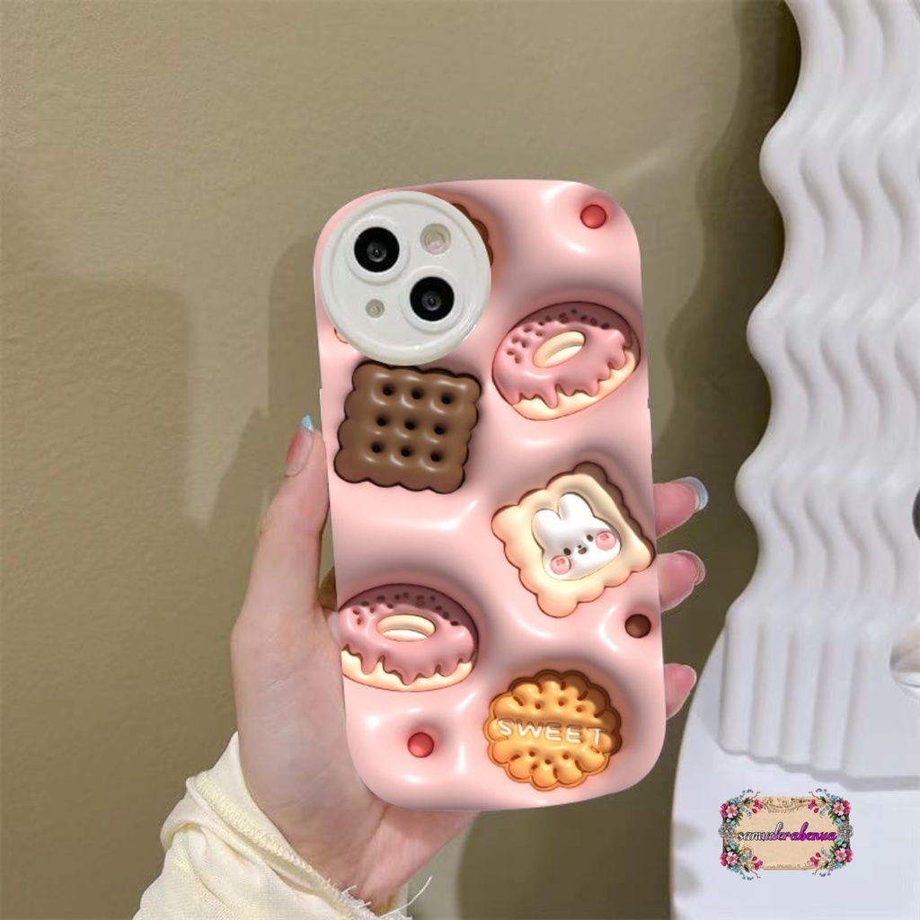 SS146 SOFTCASE MOTIF COOKIES AKSEN 3D FOR  IPHONE 6 6+ 7 8 SE 2020 7+ 8+ X XS XR XS MAX 11 12 13 14 PRO MAX SB4892