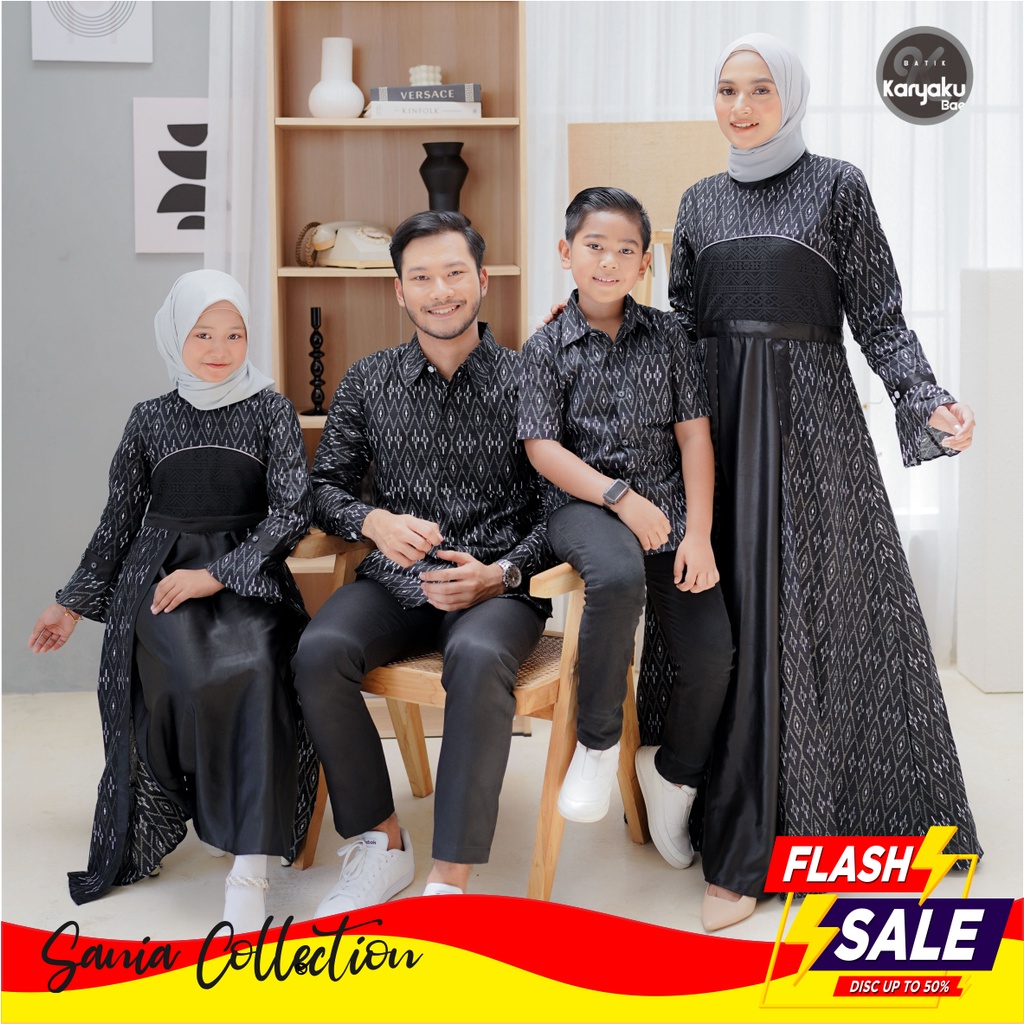 Baju Couple Pasangan Terbaru 2024 Batik Gamis Kebaya Kapel Keluarga Suami Istri Batik Kondangan