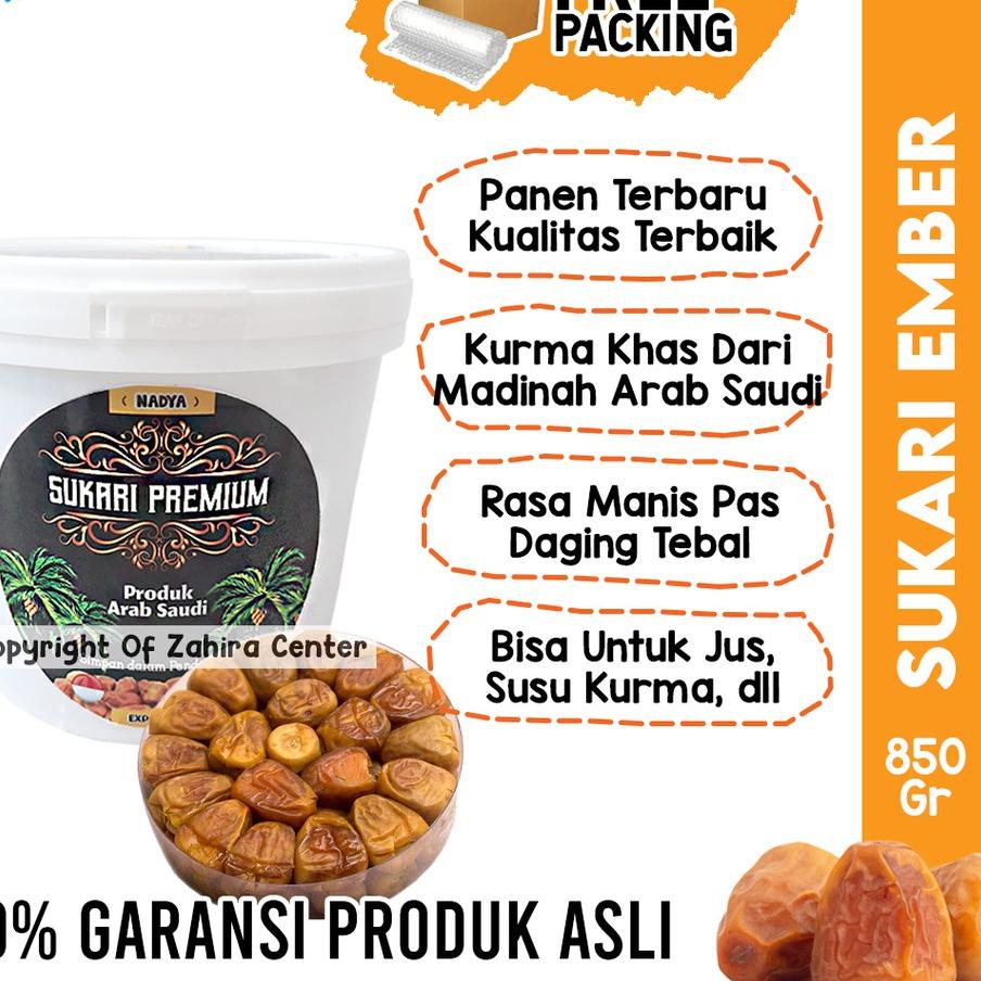 

✯ Kurma Sukari Ember 850gr Sukkari Timba Sukari Al Qaseem Al Qosim Al Qassim Original Premium Grade A ✧