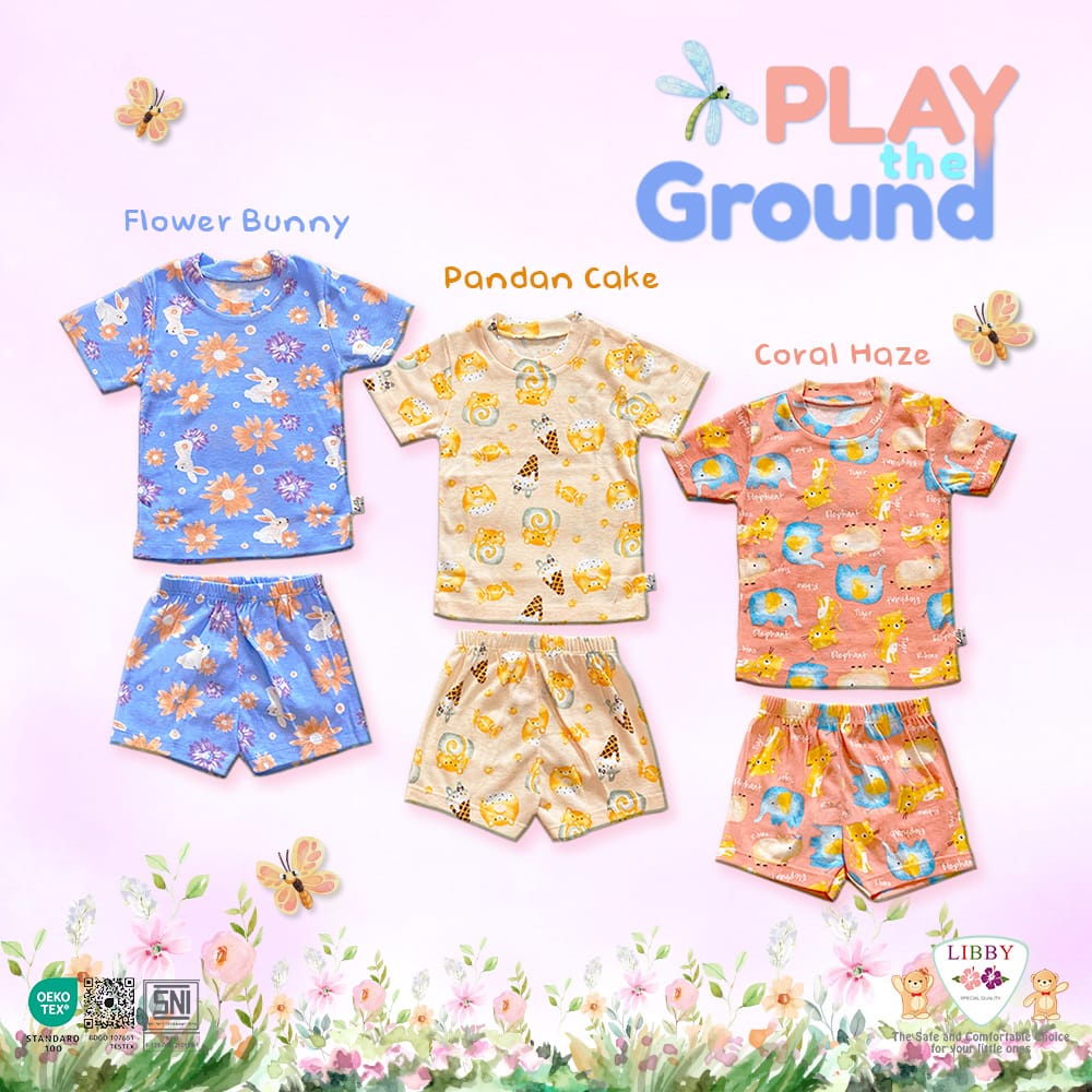 LIBBY SETELAN OBLONG PENDEK ANAK RIB COTTON PLAY THE GROUND