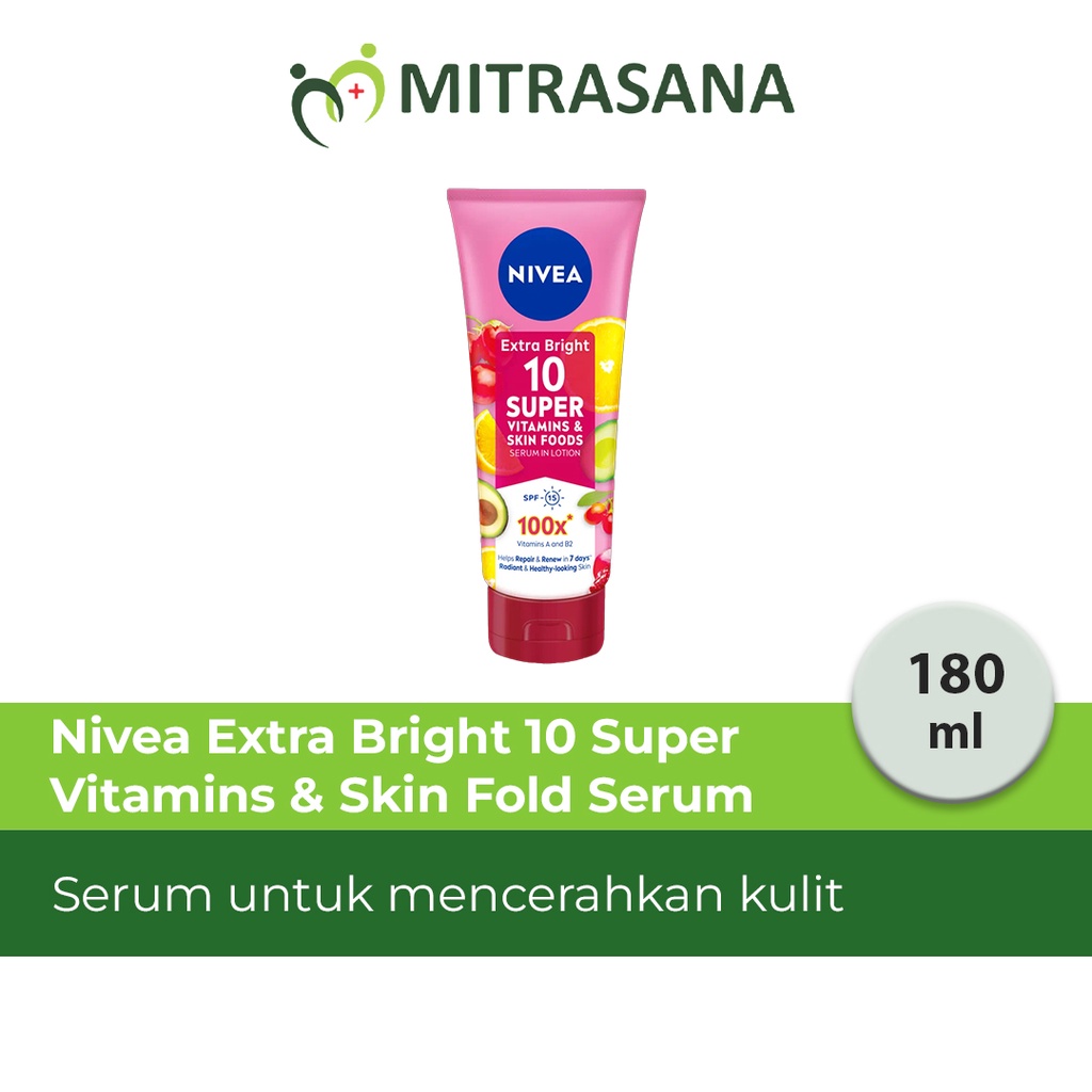 Nivea EXTRA BRIGHT 10 SUPER VITAMINS &amp; SKIN FOODS Serum In Lotion 180ML