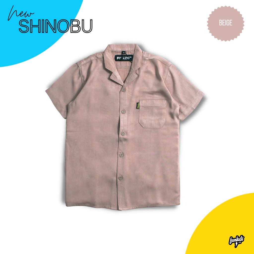 Funkids - Kemeja Rayon Anak / Shinobu Beige