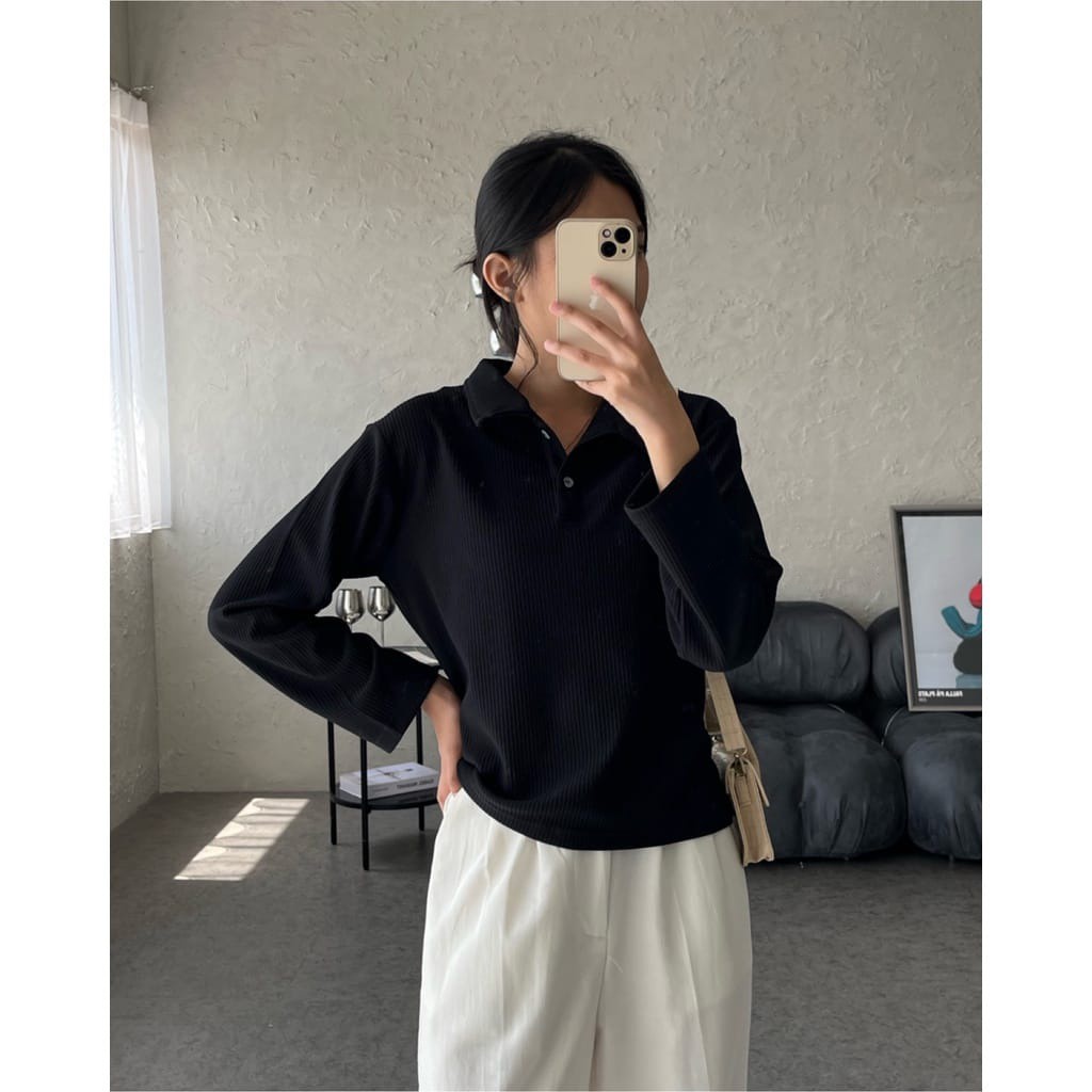 MakeGrosir - KNIT TOP LONGSLEEVE SHIRT LENGAN PANJANG ATASAN RAJUT