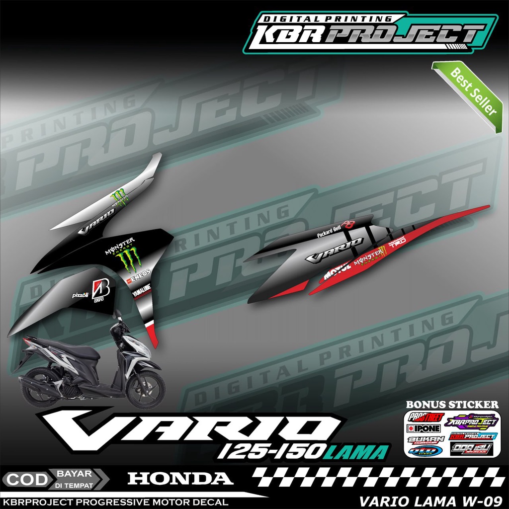 VARIO 125-150 LAMA STIKER SRTIPING MOTOR KEREN LIS VARIASI STIKER MOTOR HONDA RACING W.09 BISA COD